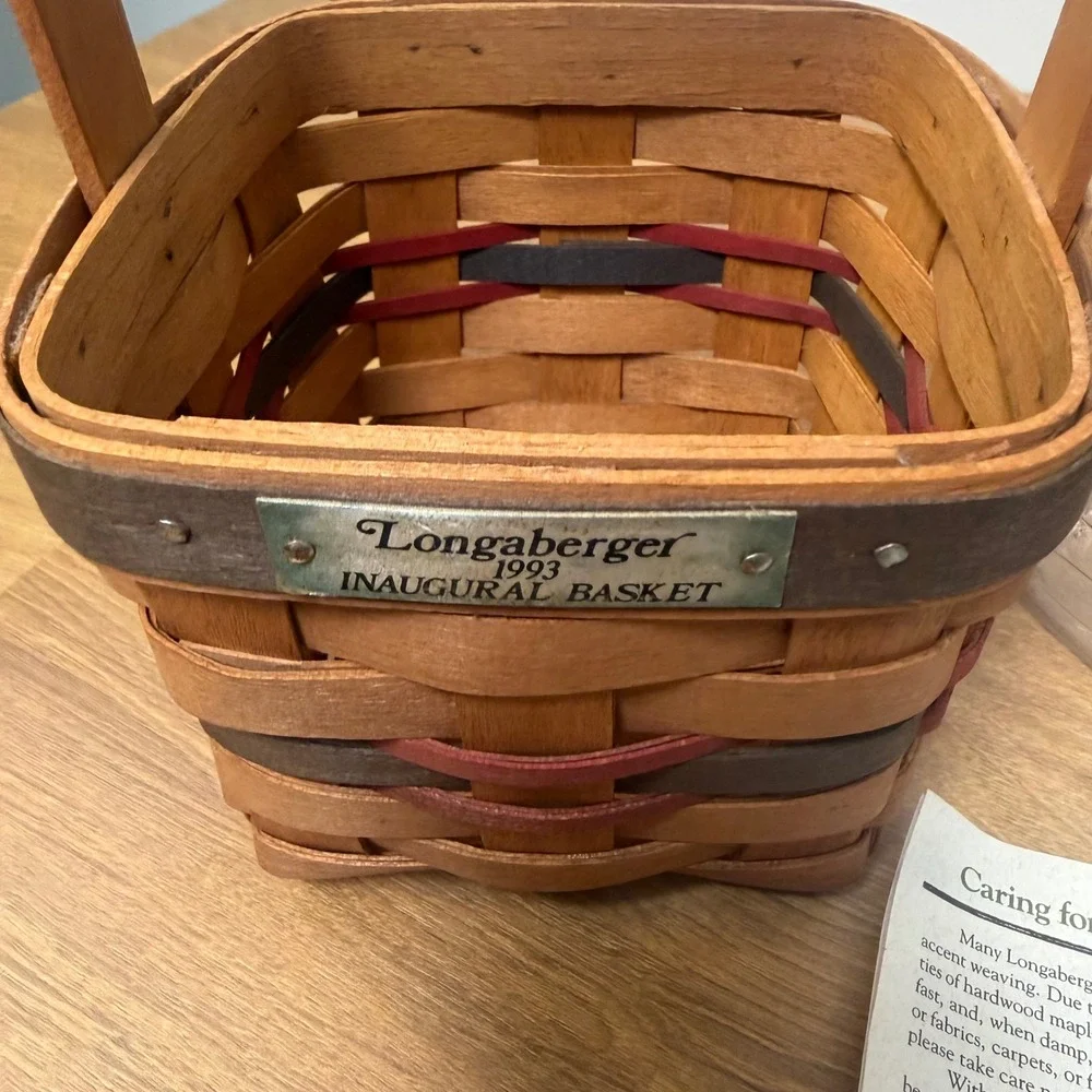 Longaberger 1993 Inaugural Basket with Liner and Protector 11461 Handwoven USA